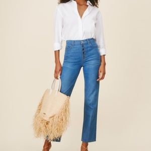 NEW Reformation Cynthia Button Fly High Rise Jeans